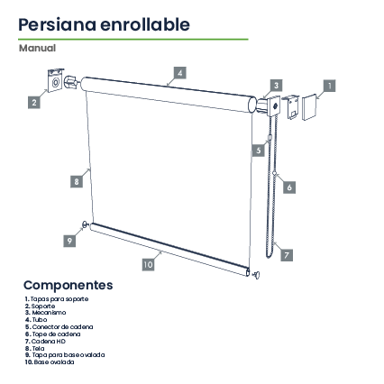 Diagrama persiana enrollable manual Ventex