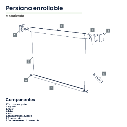 Diagrama persiana enrollable motorizada Ventex